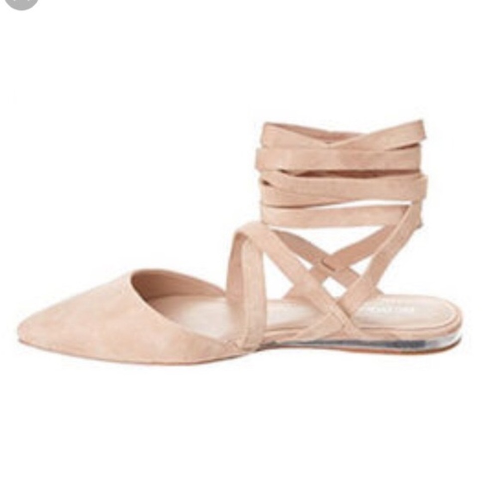 BCBG Noel mule suede ankle wrap 7.5